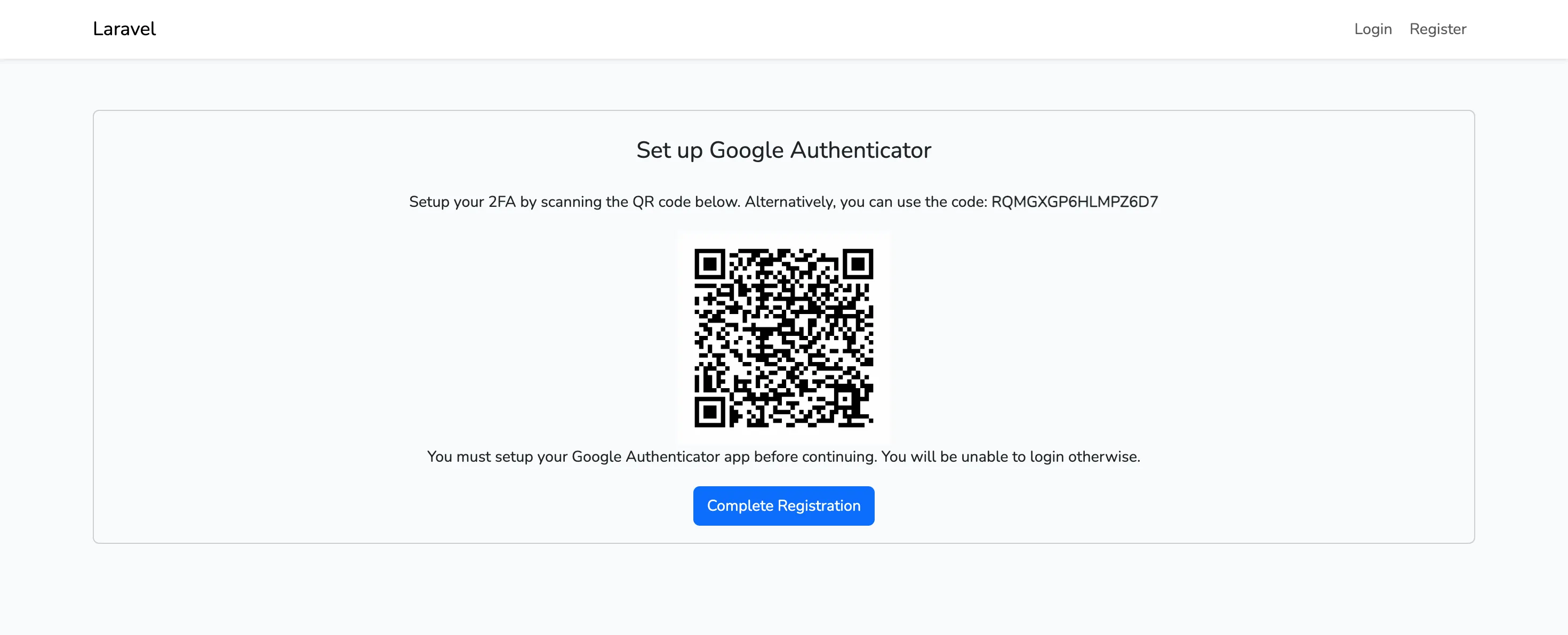 TOTP Google Authenticator Setup